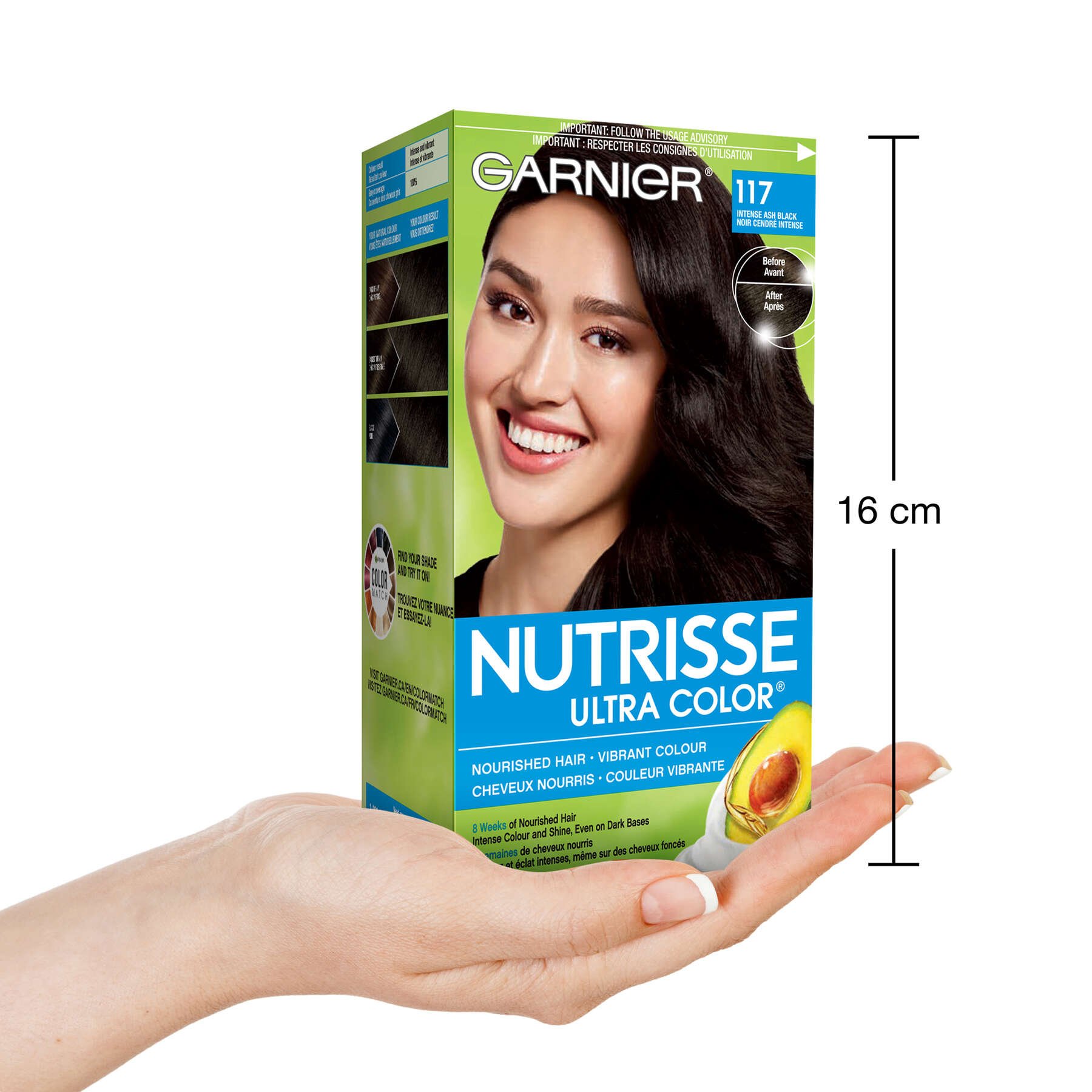 garnier hair dye nutrisse ultra color 117 intense ash black 0603084412396 inhand