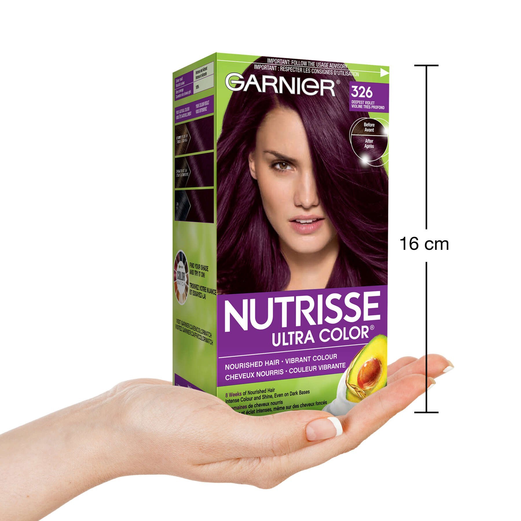 garnier hair dye nutrisse ultra color 326 deepest violet 603084412372 inhand