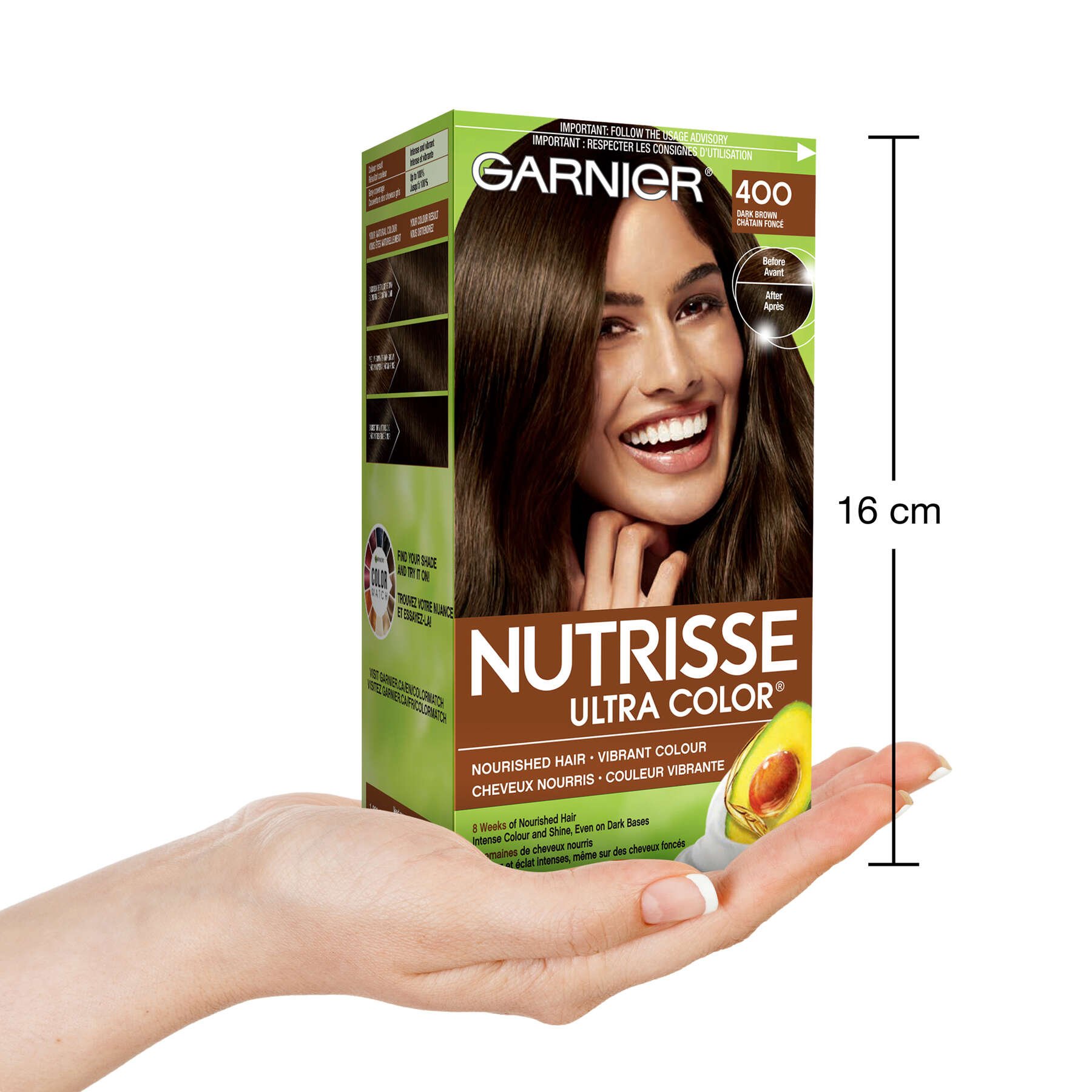 garnier hair dye nutrisse ultra color 400 dark brown 603084469475 inhand