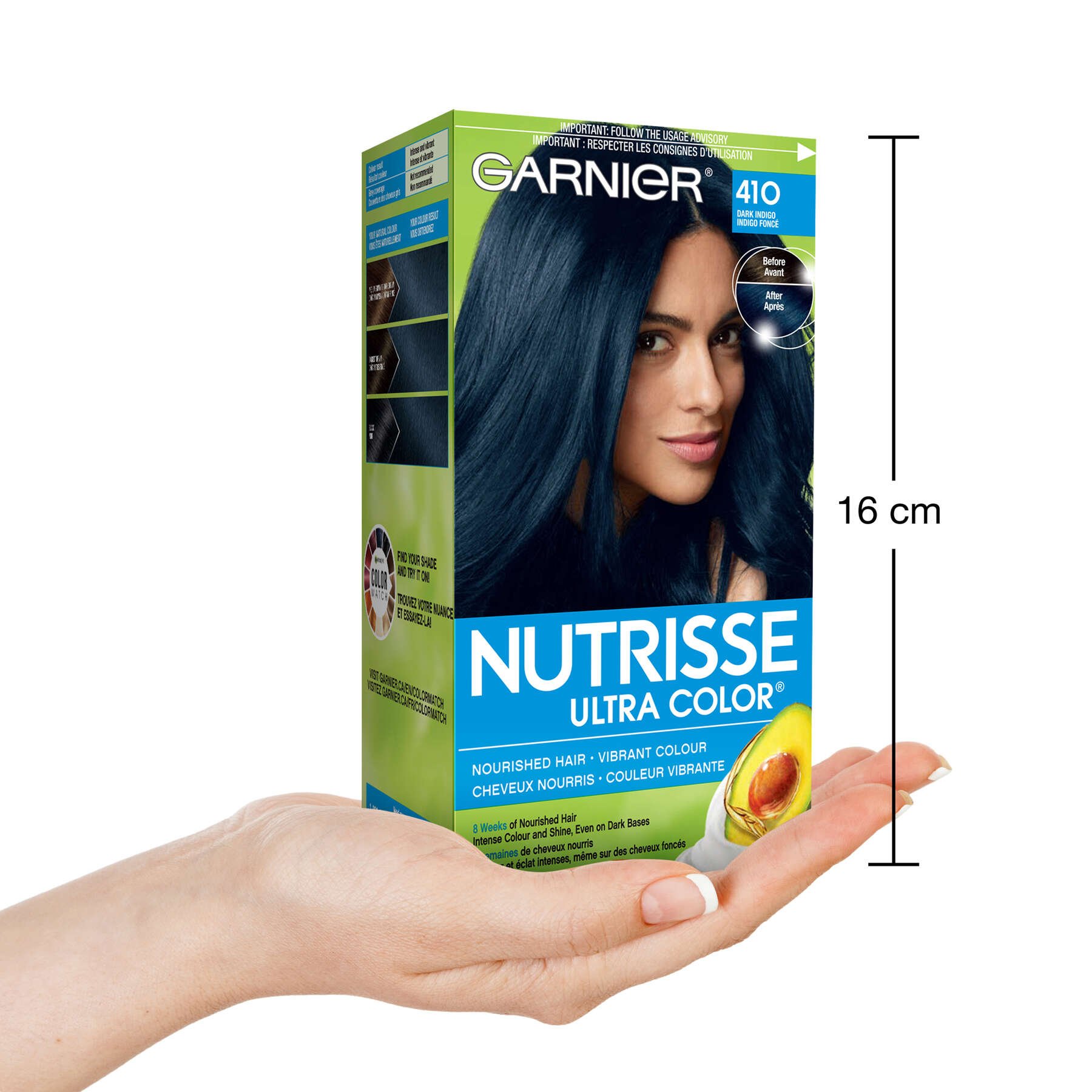 garnier hair dye nutrisse ultra color 410 dark indigo 603084571833 inhand