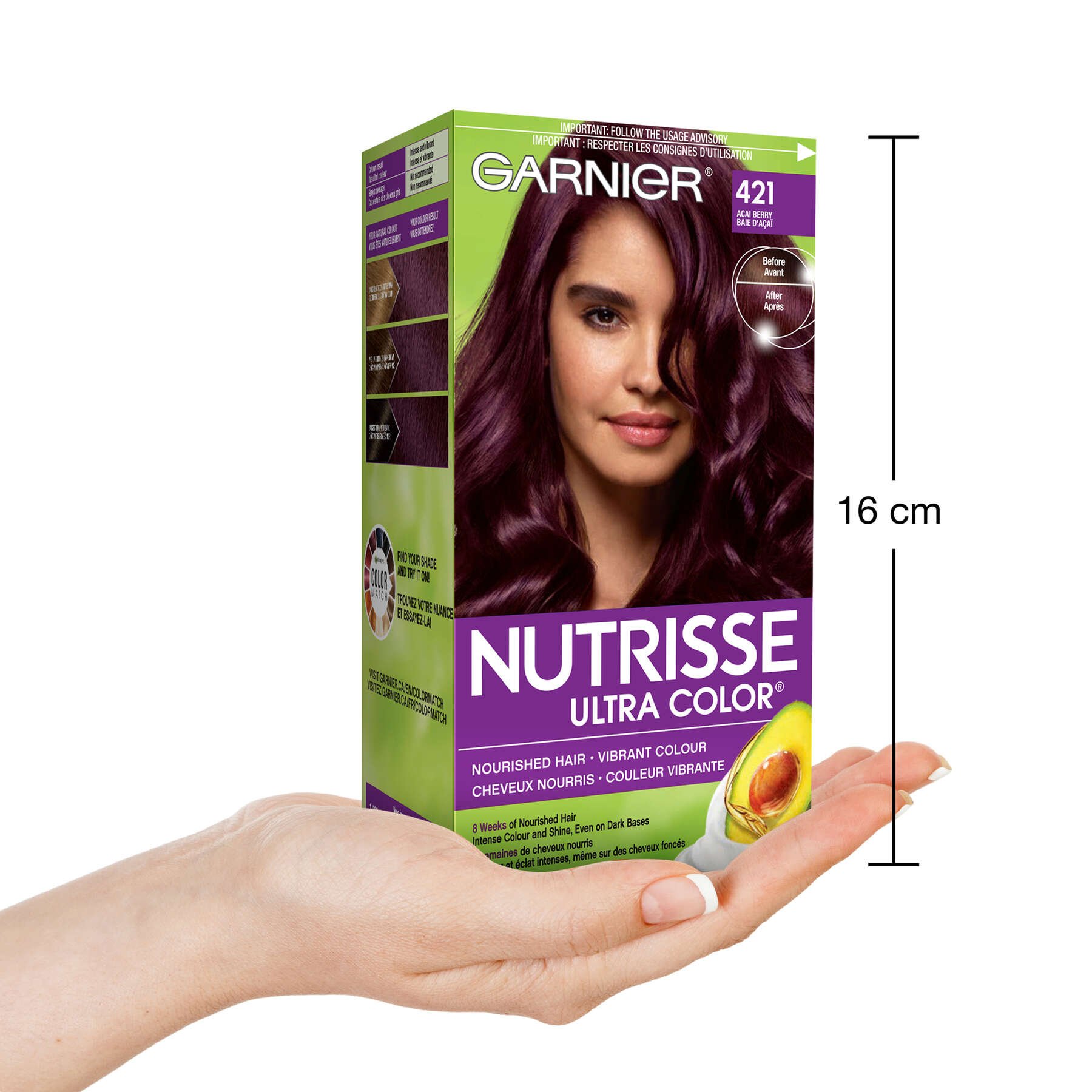 garnier hair dye nutrisse ultra color 421 acai berry 603084570904 inhand