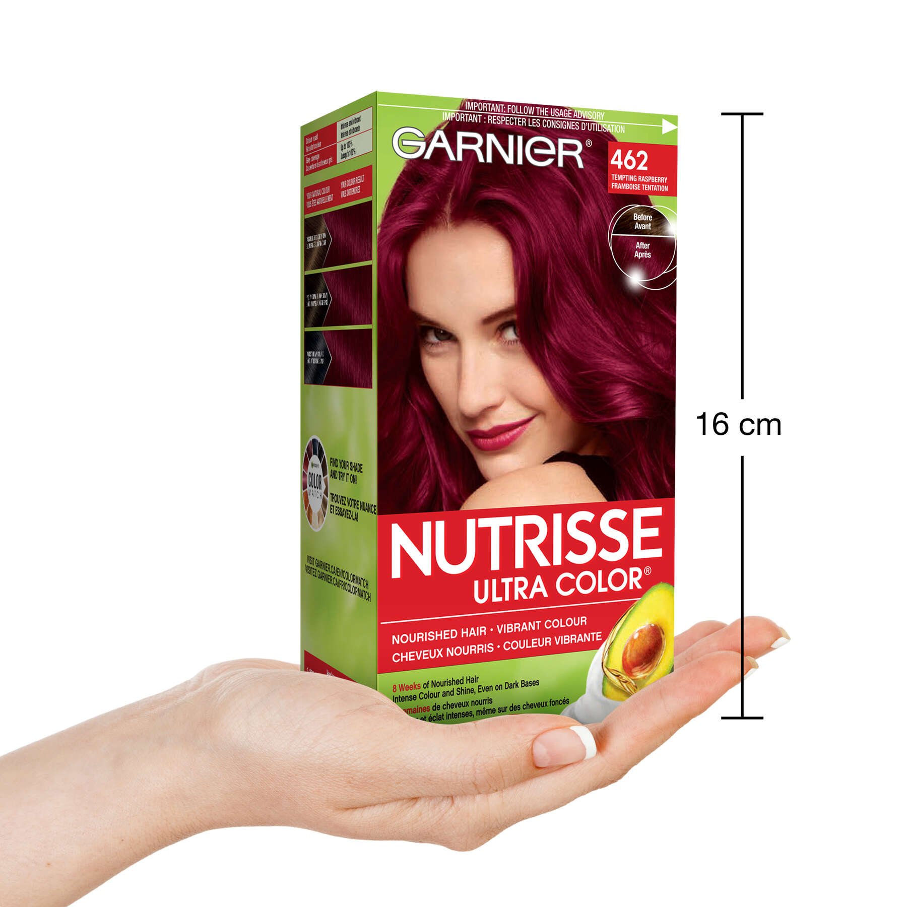 garnier hair dye nutrisse ultra color 462 tempting raspberry 603084498420 inhand