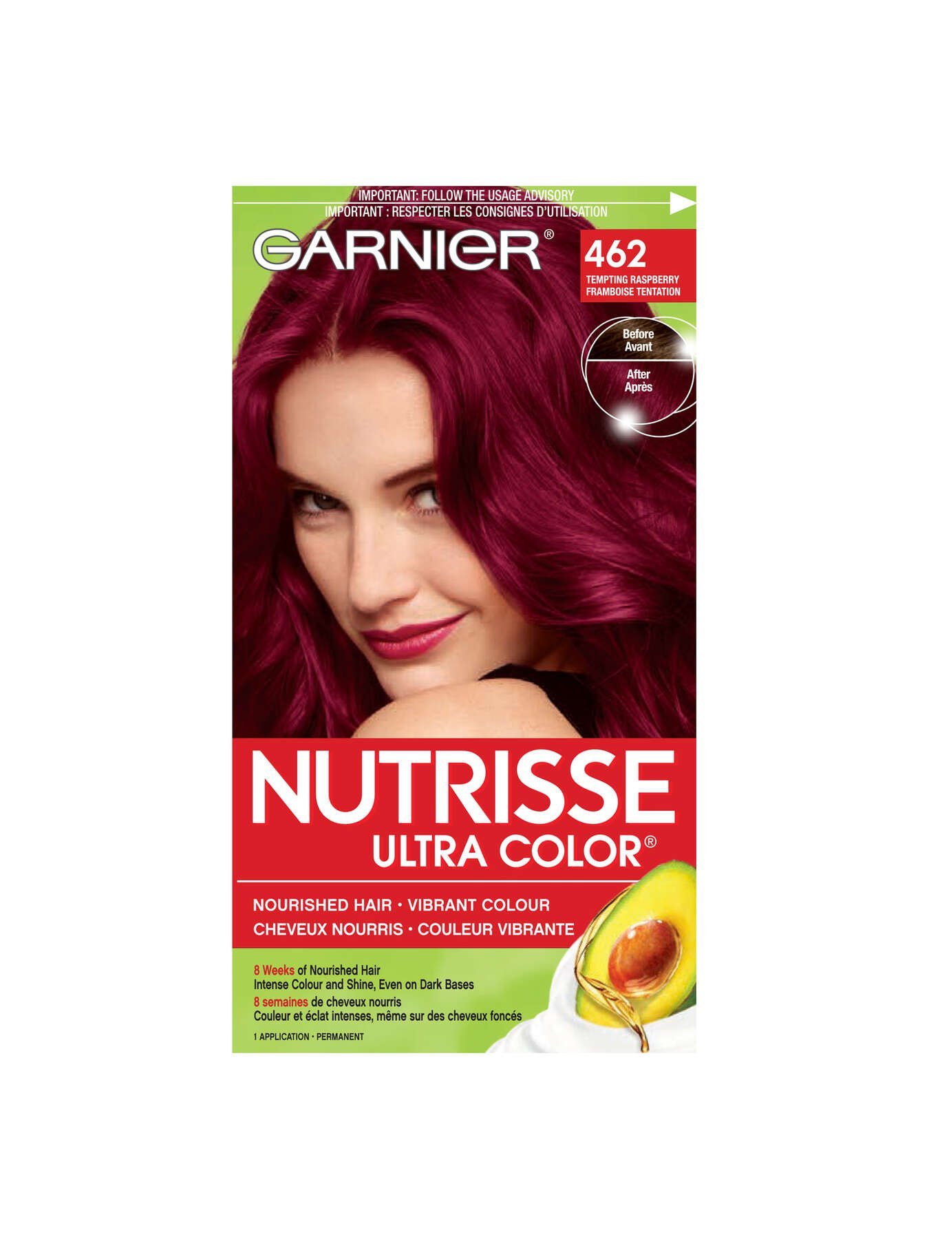 garnier hair dye nutrisse ultra color 462 tempting raspberry 603084498420 t1