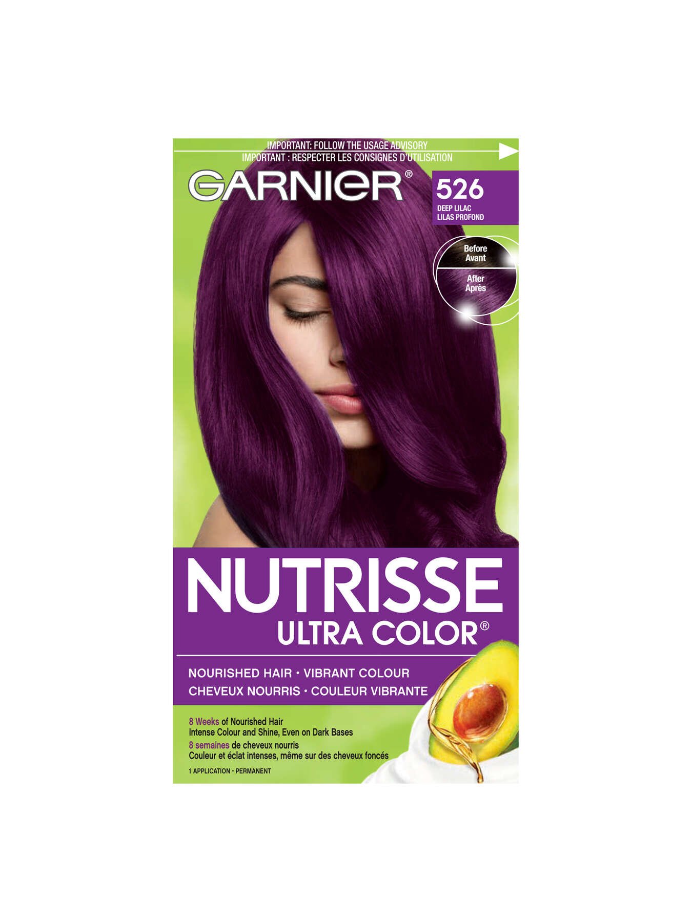 garnier hair dye nutrisse ultra color 526 deep lilac 603084545087 t1