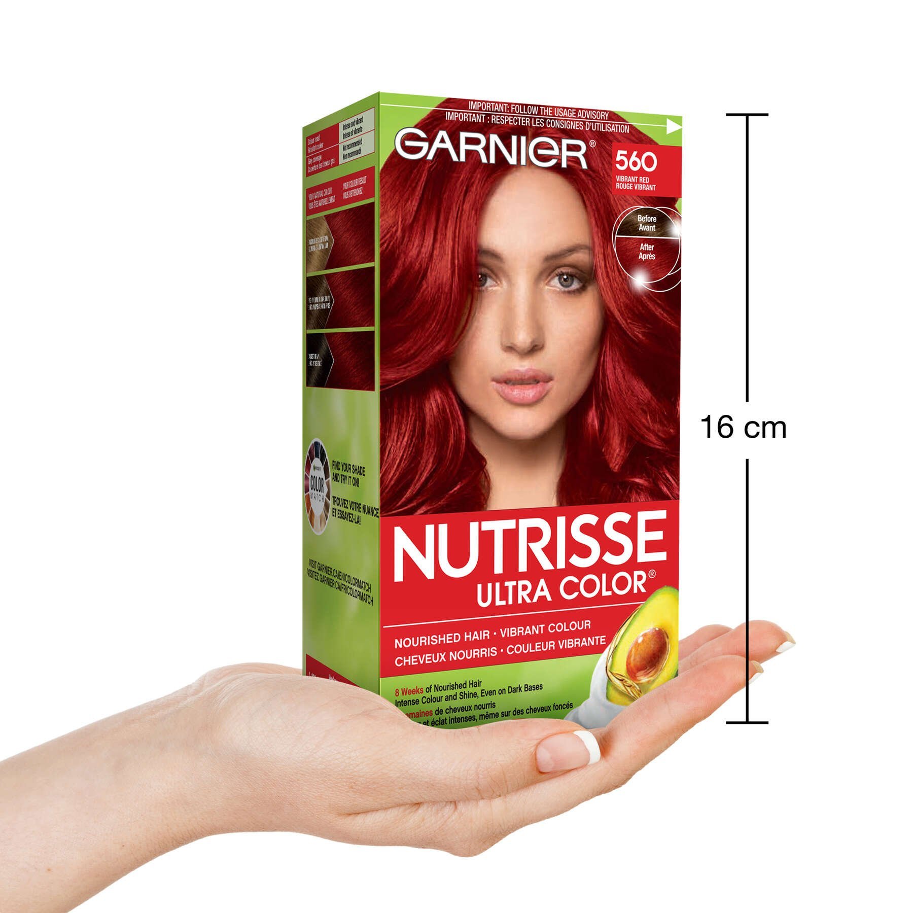 garnier hair dye nutrisse ultra color 560 vibrant red 603084290666 inhand