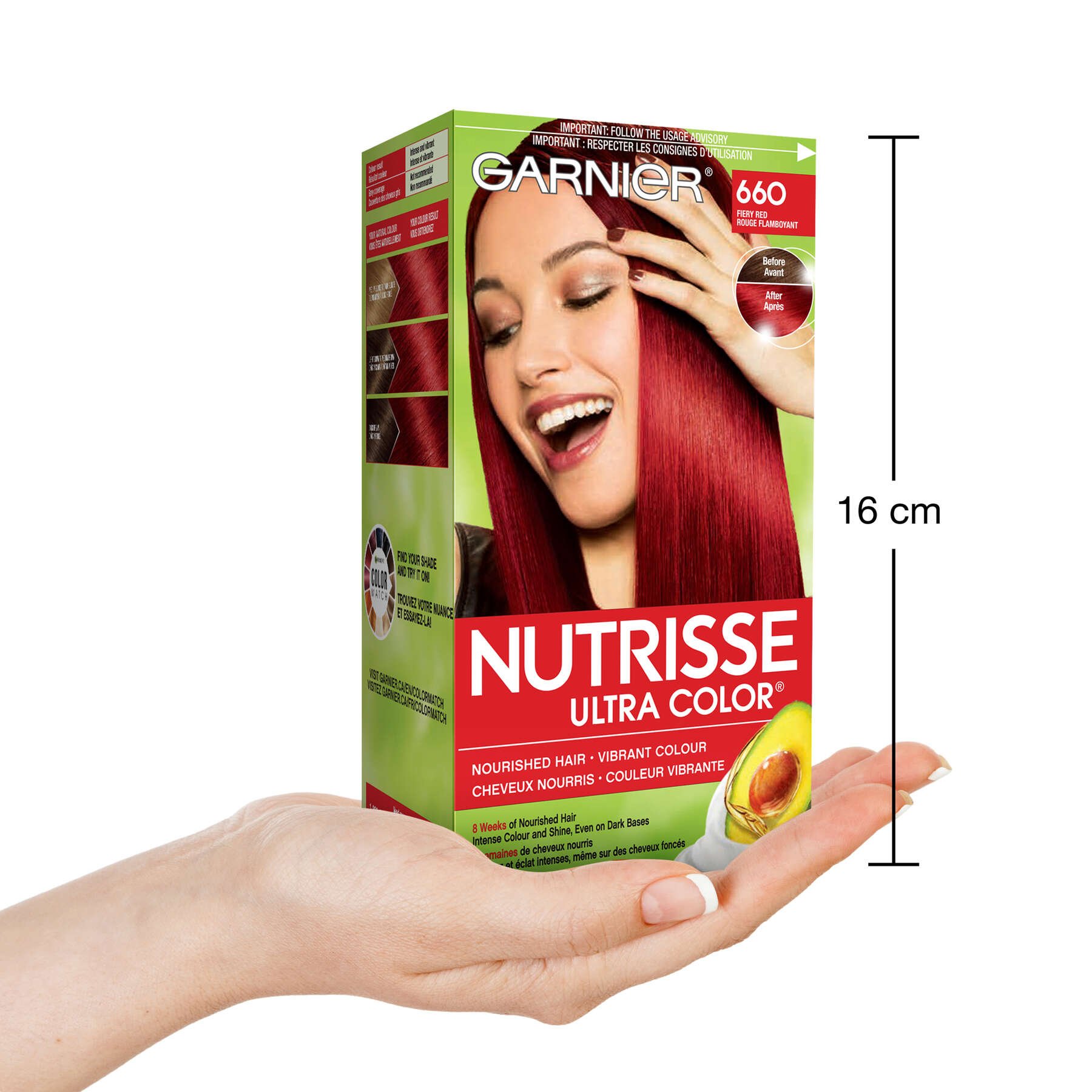 garnier hair dye nutrisse ultra color 660 fiery red 770103147918 inhand