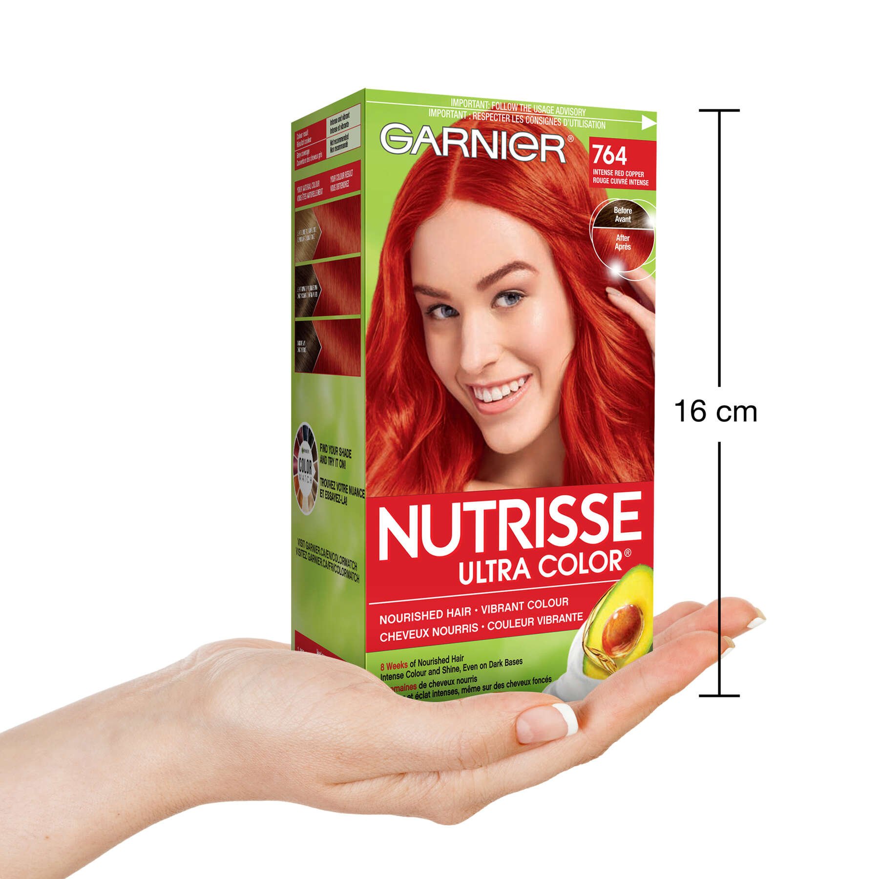 garnier hair dye nutrisse ultra color 764 intense red copper 603084496198 inhand