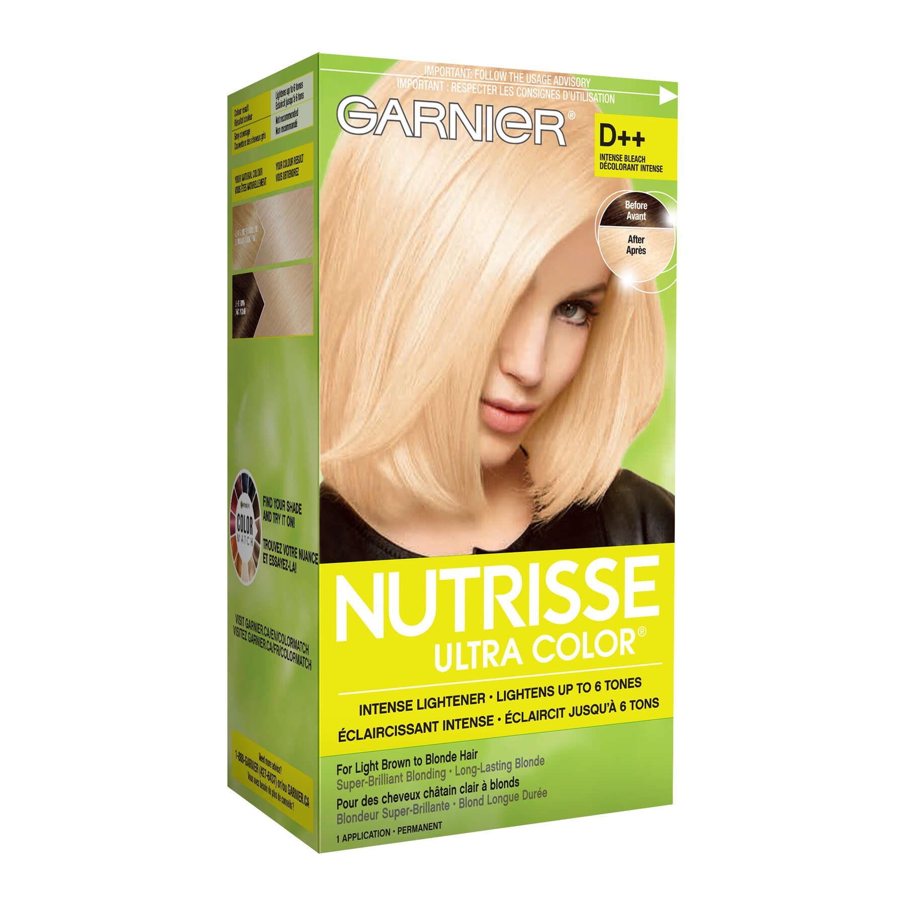 garnier hair dye nutrisse ultra color d plus plus intense bleach 603084480821 boxed