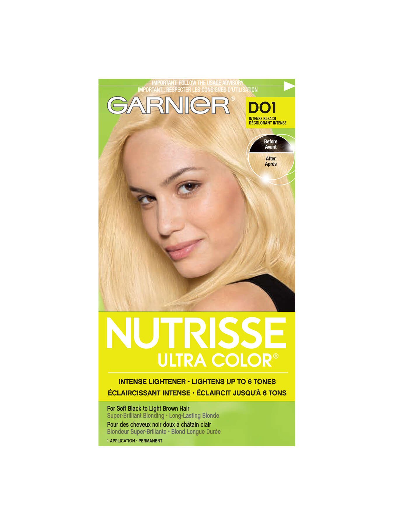 garnier hair dye nutrisse ultra color d01 intense bleach 770103301402 t1