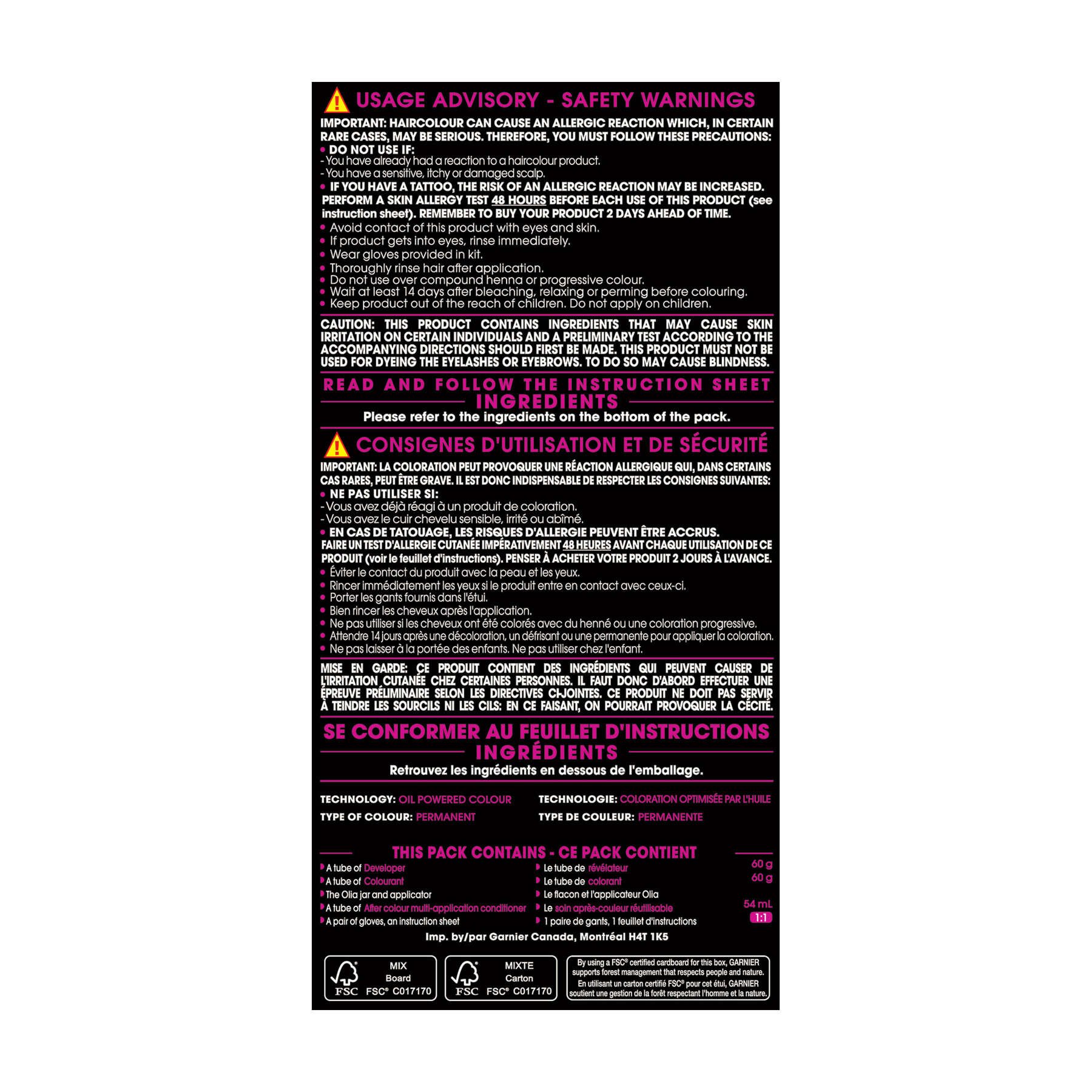 garnier hair dye olia 316 deep violet 603084293933 right
