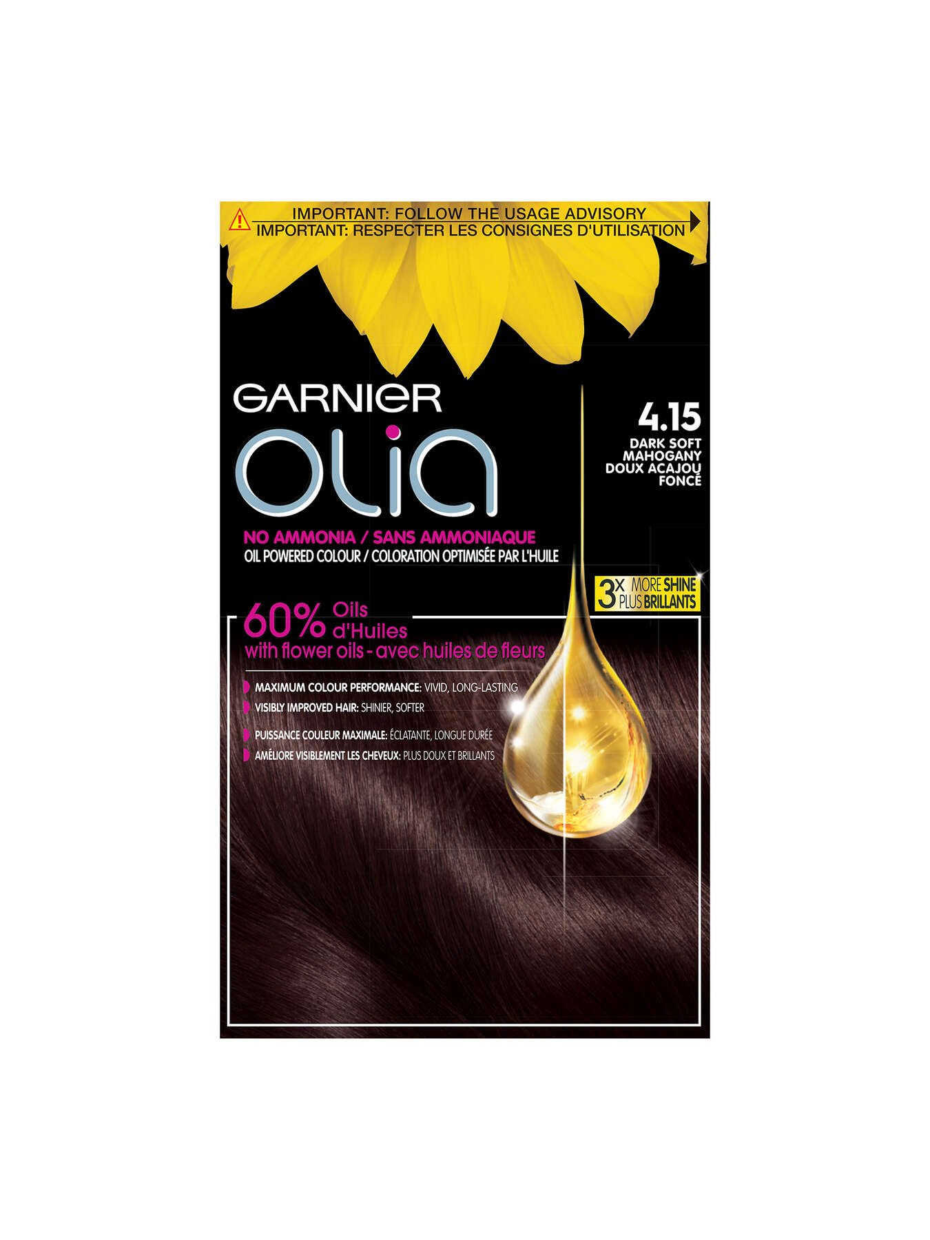 garnier hair dye olia 415 dark soft mahogany 603084293957 t1
