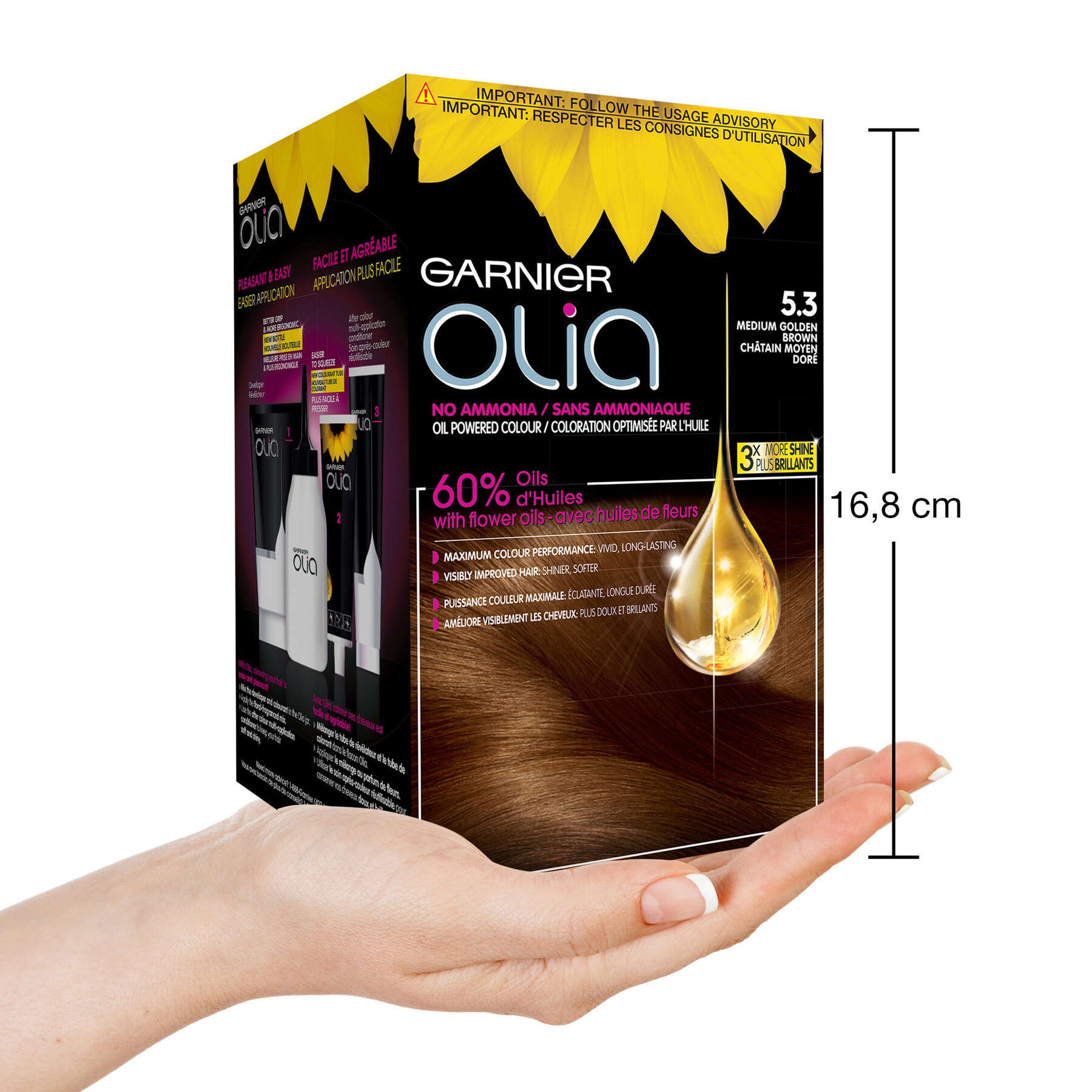garnier hair dye olia 53 medium golden brown 603084294008 inhand