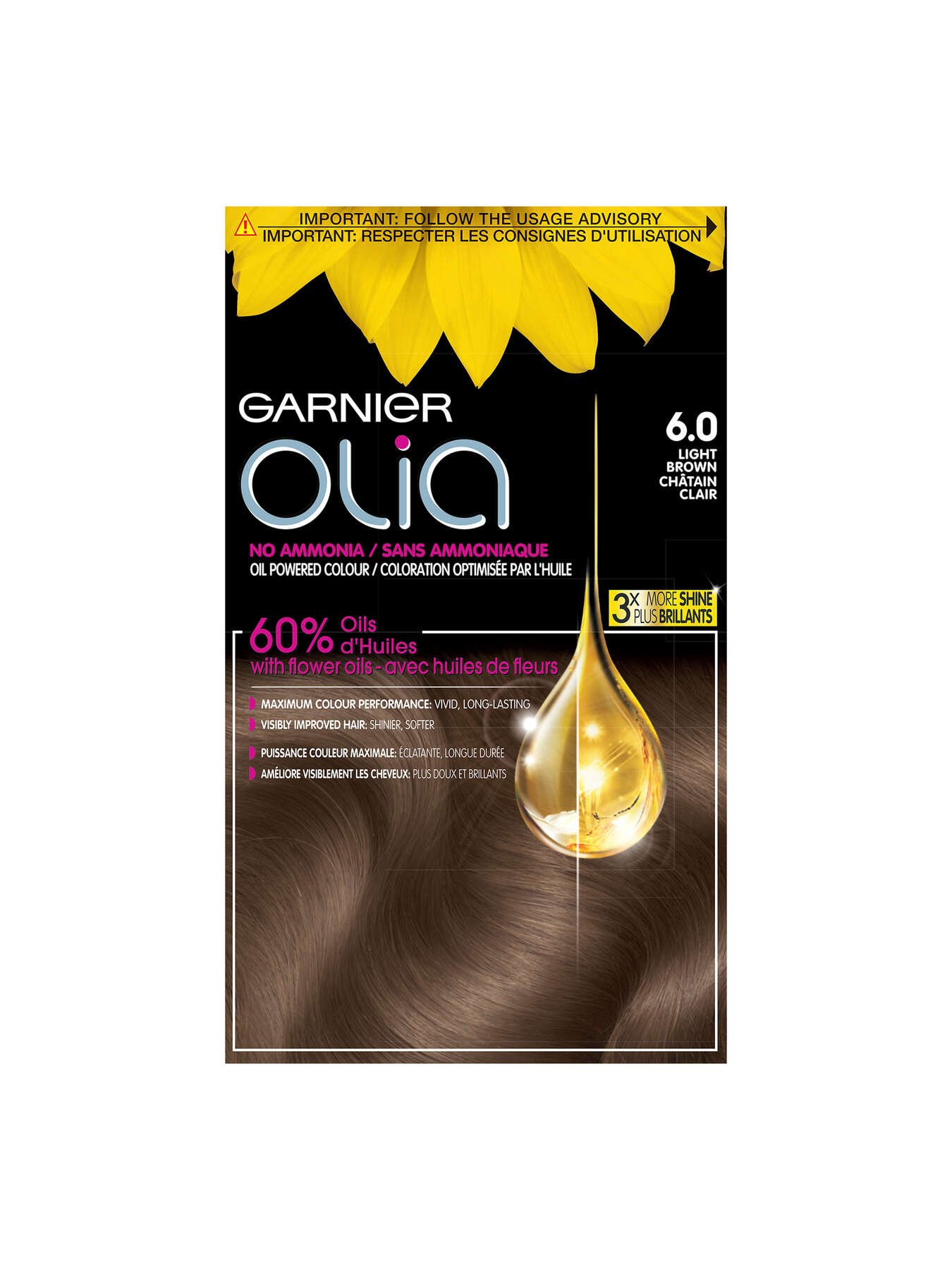 garnier hair dye olia 60 light brown 603084294022 t1