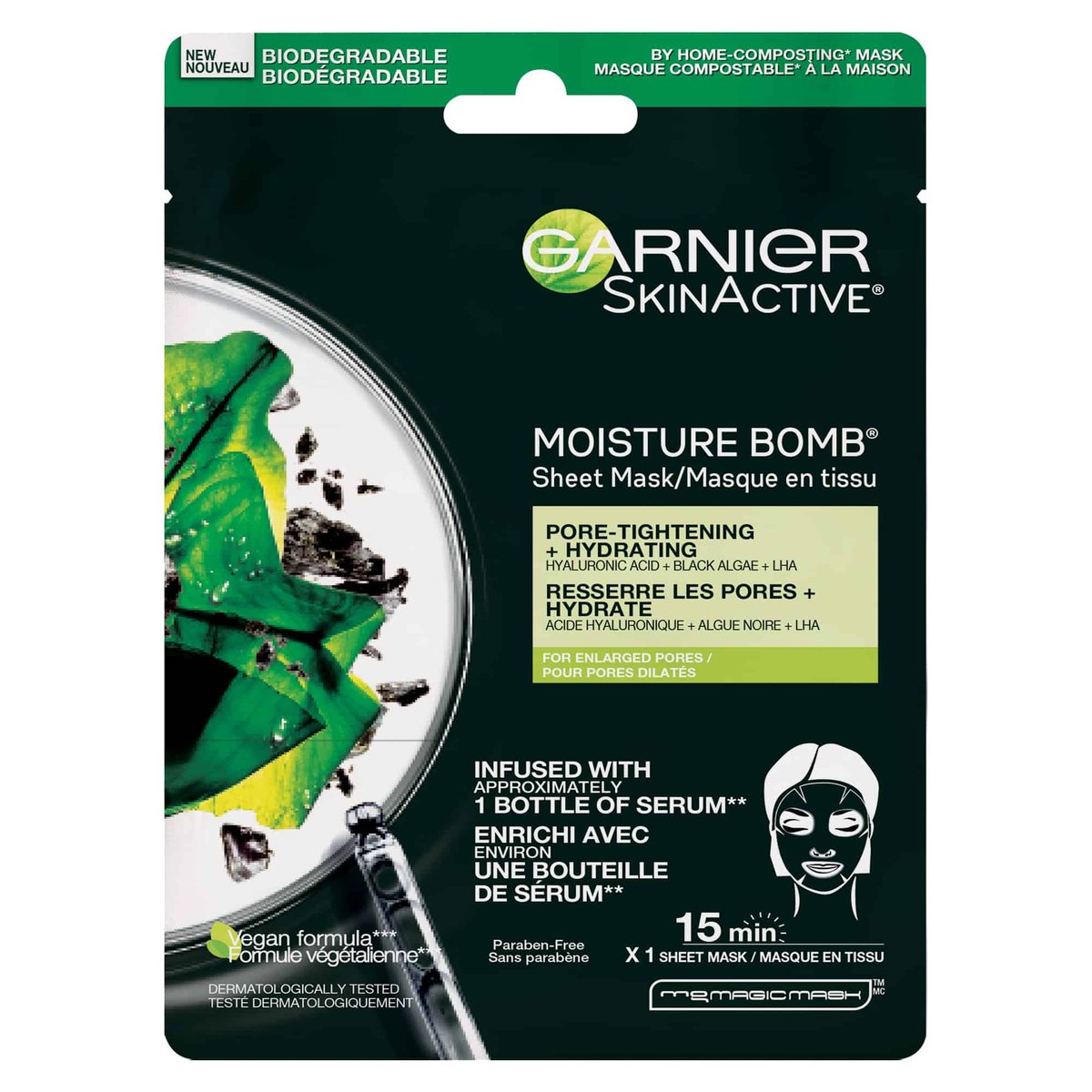 Moisture Bomb Charcoal & HA Hydrating Sheet Mask Garnier