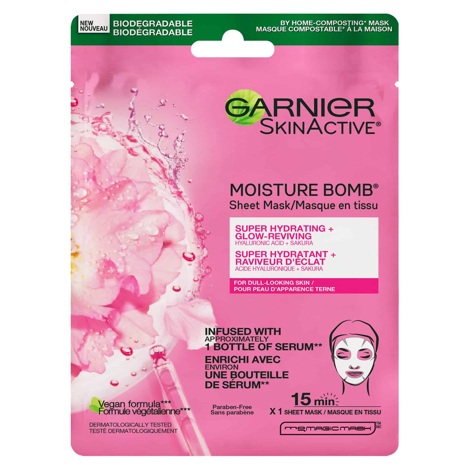 Moisture Bomb Sakura HA Hydrating Sheet Mask Garnier Moisture Bomb Sakura HA Hydrating Sheet Mask Garnier