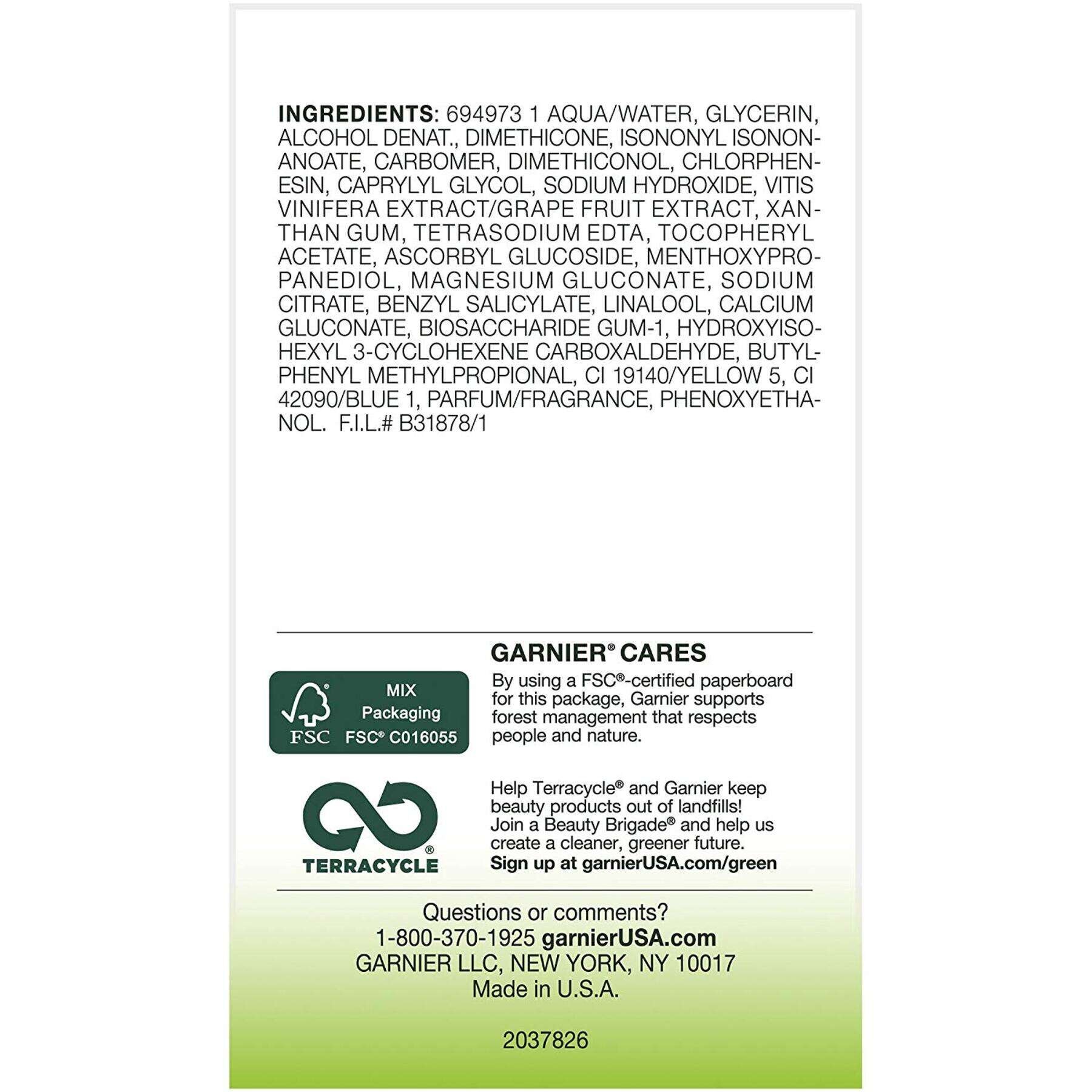garnier cream skinactive moisture rescue refreshing gel cream 603084234592 ingredientlist en