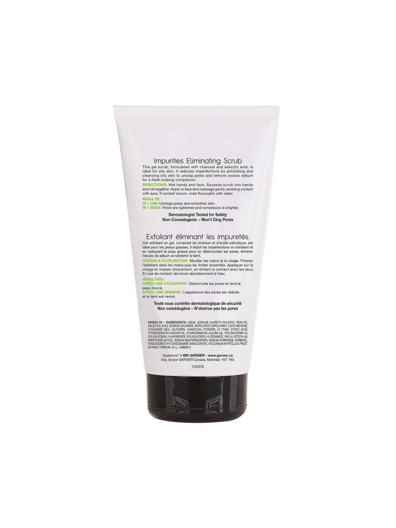 garnier face scrub skinactive impurities eliminating scrub with charcoal603084410354 t2