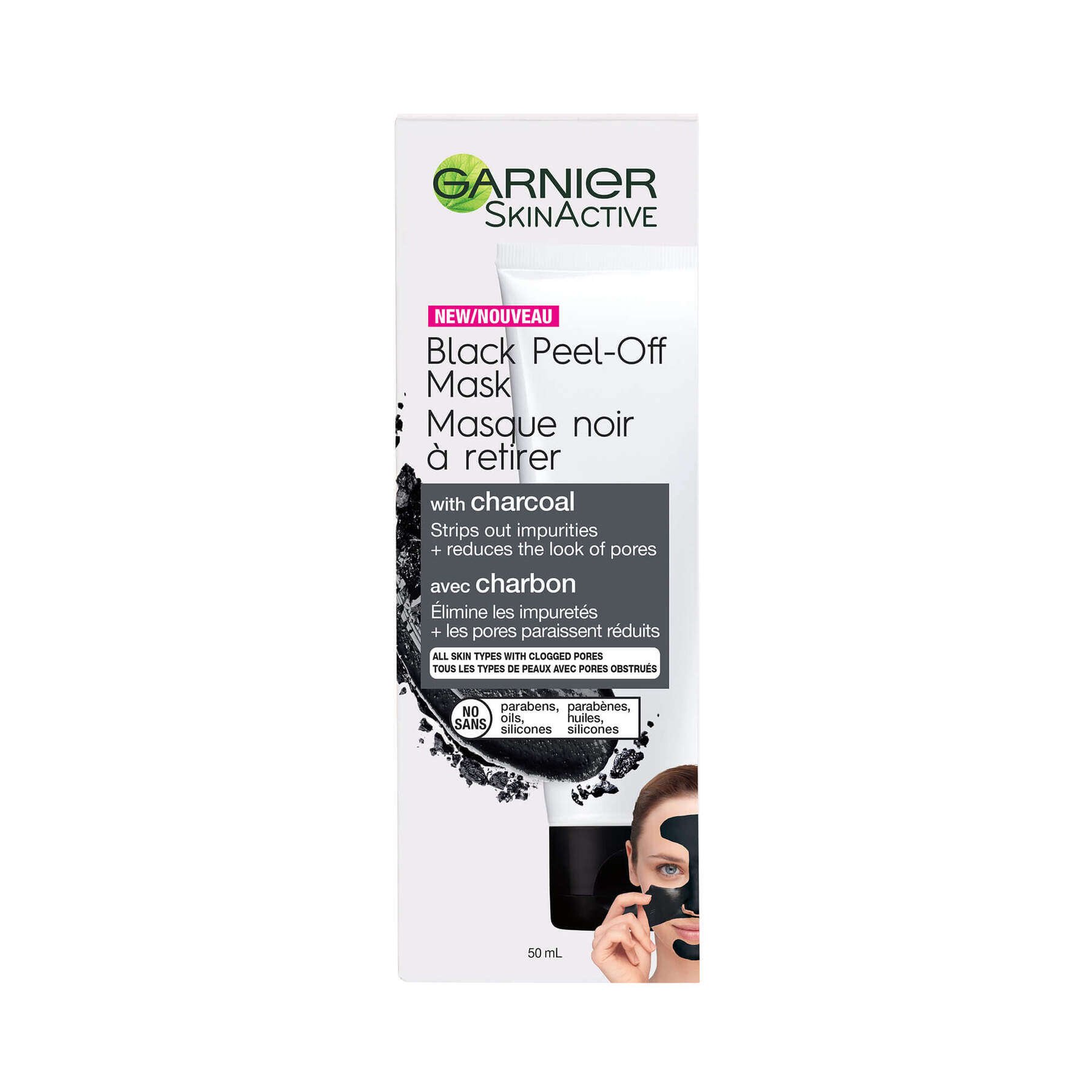 garnier mask skinactive black peeloff mask with charcoal603084555925 boxed