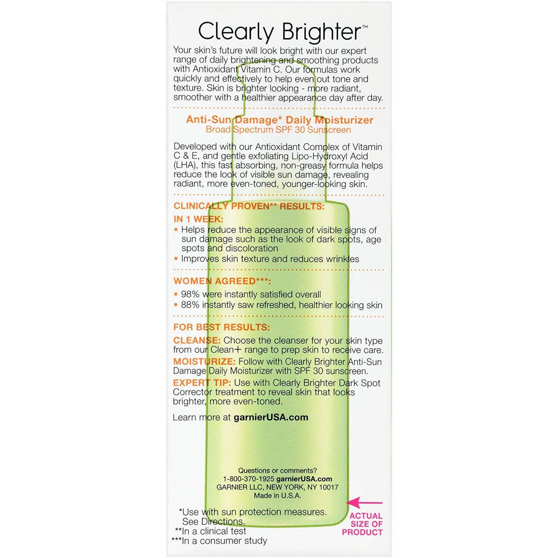 garnier cream skinactive clearly brighter even tone spf 30 daily moisturizer603084461127 extra