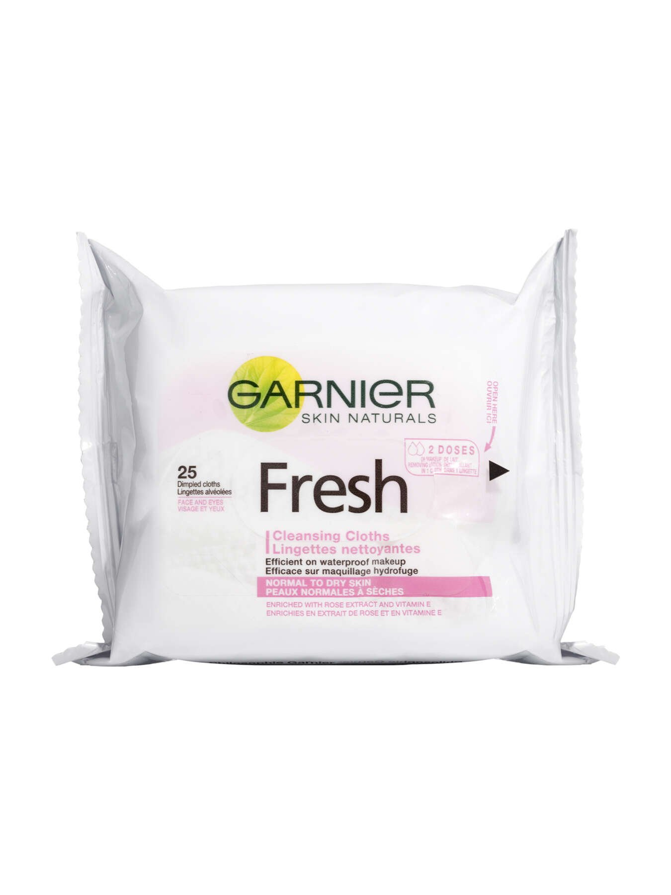 garnier cleanser skinactive fresh cleansing cloths normal to dry skin 25count3600541416093 t1