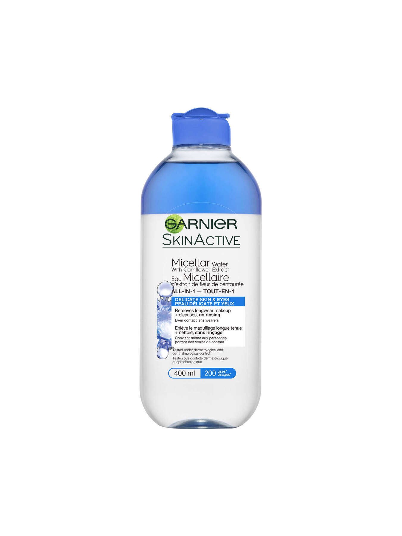 garniercleanserskinactiveallin1cornflowermicellarcleansingwaterdelicateskineyes400ml3600542180603 t1